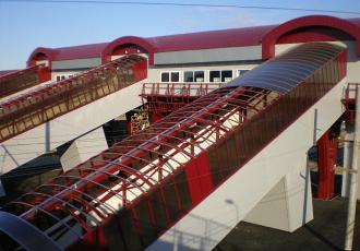 Пешеходный мост на станции Обухово Пешеходный мост на станции Обухово