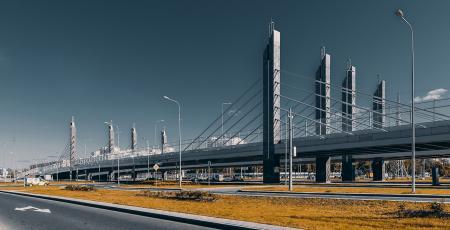 Путепроводная развязка на пересечении Пулковского шоссе с Дунайским проспектом
