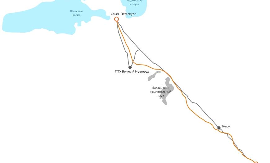 Высокоскоростная железнодорожная магистраль Москва — Санкт-Петербург Новгородский вариант трассы ВСЖМ-1