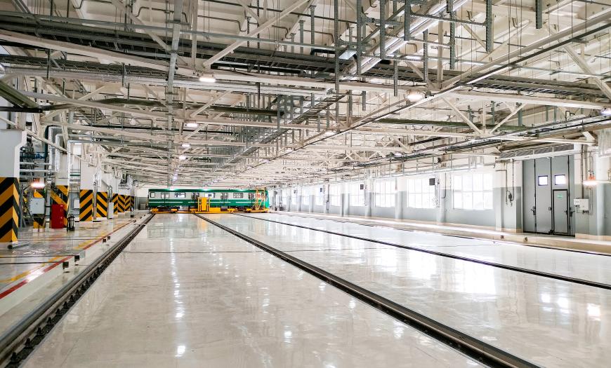 Отделение трансбордерной тележки для подачи вагонов на ремонтные позиции Отделение трансбордерной тележки для подачи вагонов на ремонтные позиции